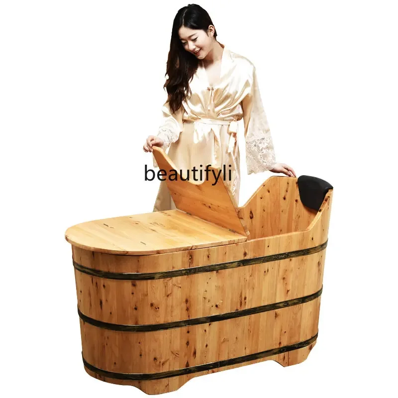 

Деревянная бочка для ванны, ведерко для взрослых, изоляция Cypress, деревянная Ванна, деревянный бочонок с крышкой, фумигация, газовый деревянный бочонок