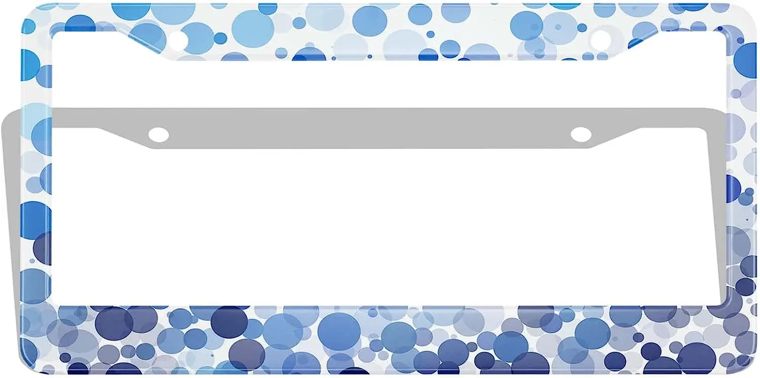 

Blue Dot License Plate Frames Bright Bubbles Circle Abstract Drop Liquid Party Aluminum Metal Front License Plate Universal