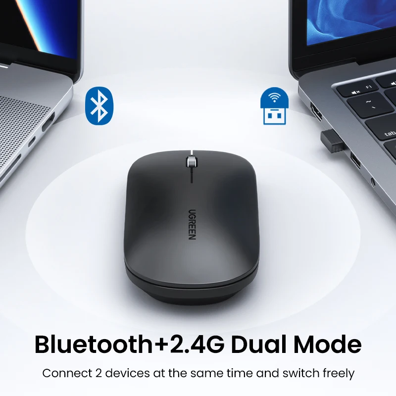  UGREEN мышь беспроводная Тихая мышь 4000 DPI для MacBook планшета компьютера ноутбука ПК мыши 3 см тонкая Тихая беспроводная мышь 2,4G 