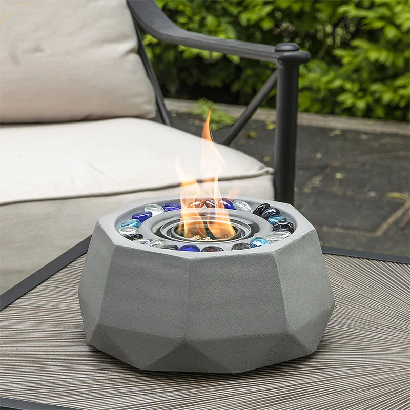 

Round Alcohol Fireplace Solid Ethanol Real Stove Outdoor Removable Mini Ornaments Heater Small Brazier