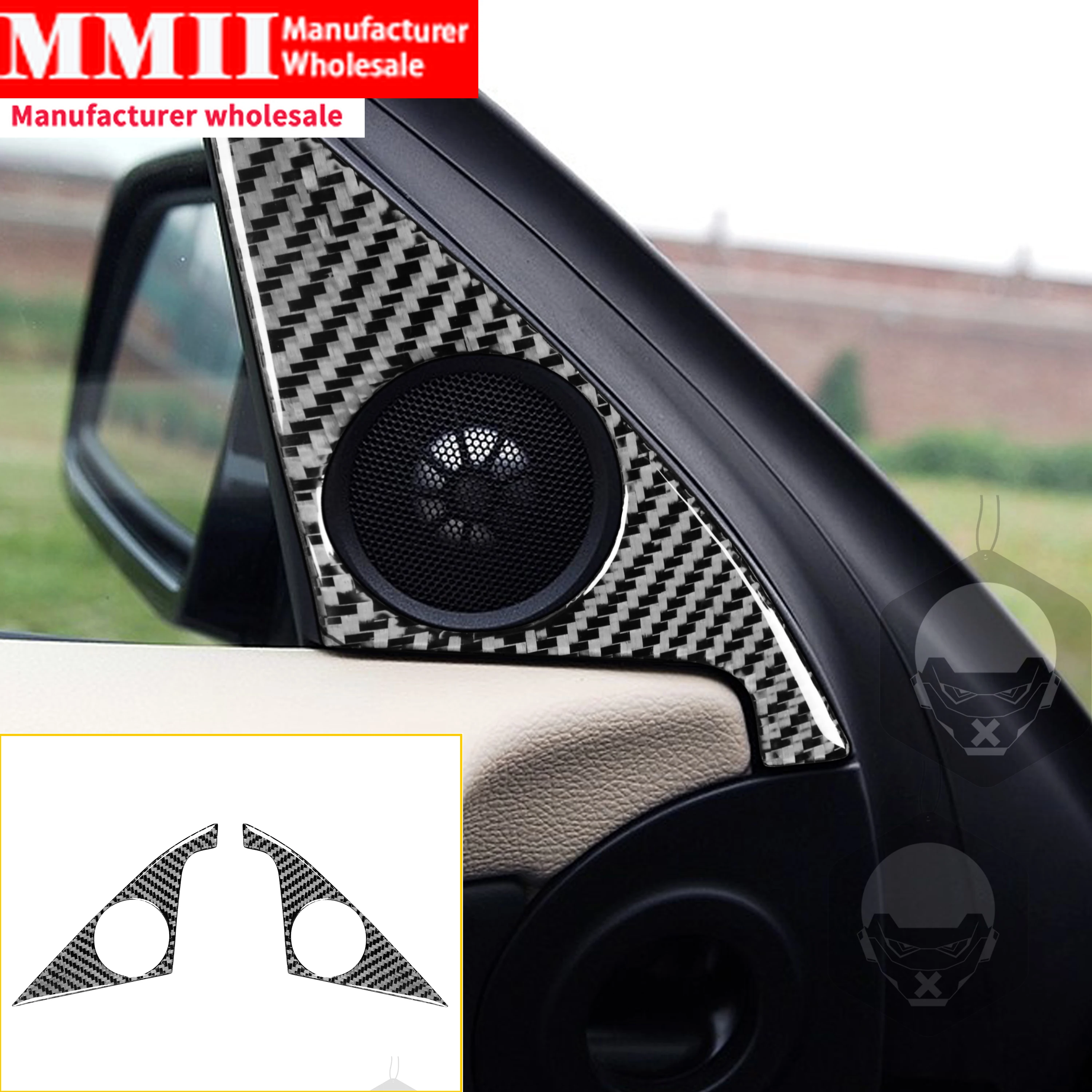

Car Side Door Tweeters Panel Carbon Fiber Stickers For BMW 6 Series E63 E64 2004-2010 Dashboard Trim Interiors Car Accessories