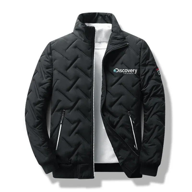

Brand Discovery Men's Jacket Fashion Solid Casual Thickened Jacket Stand Collar Cold proof Large Cushion Men's Fashion Loose