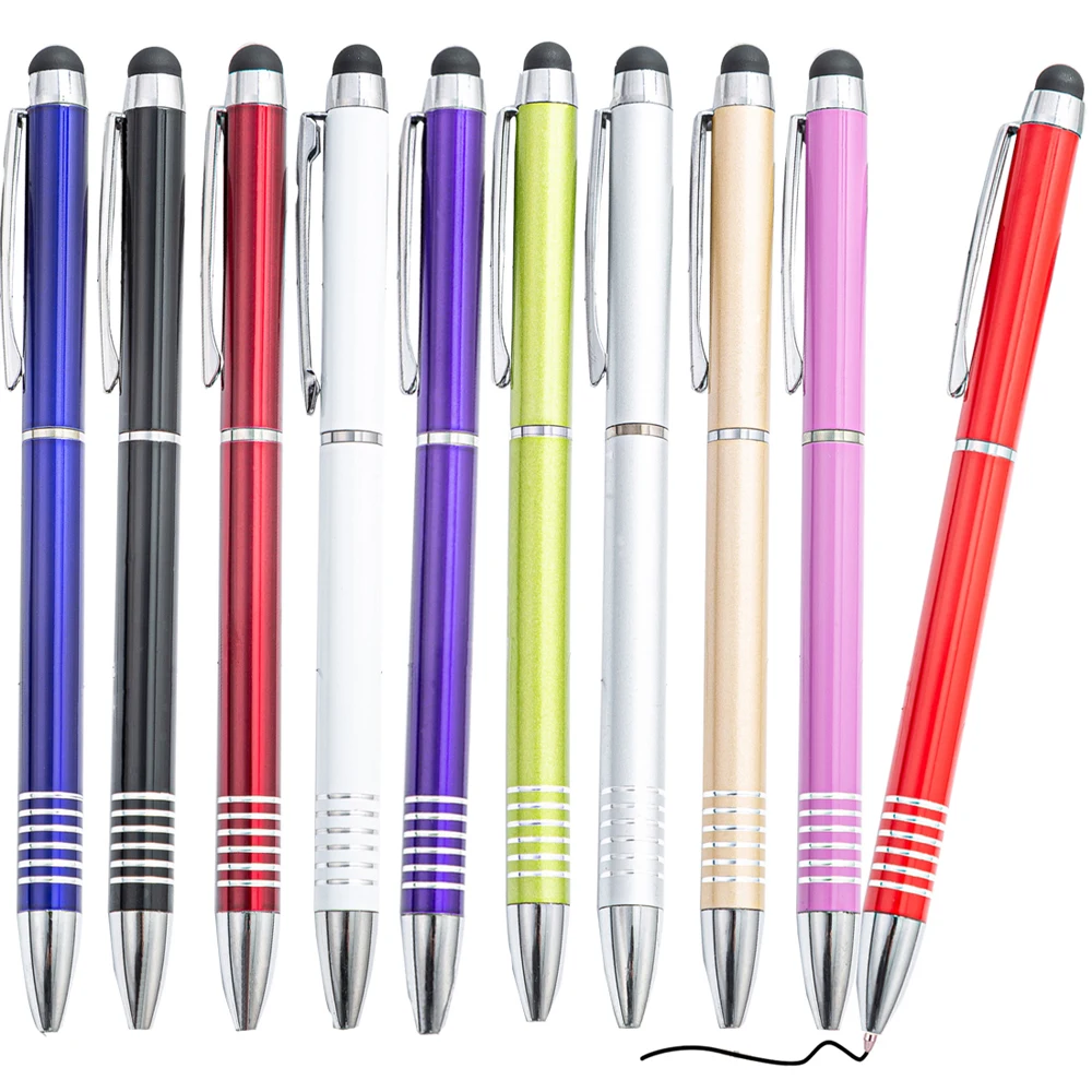 100 Pieces Universal Stylus Ballpoint Pens 2 in 1 For iPad iPhone Tablet Laptops Samsung Capacitive Touch Screens Custom Logo