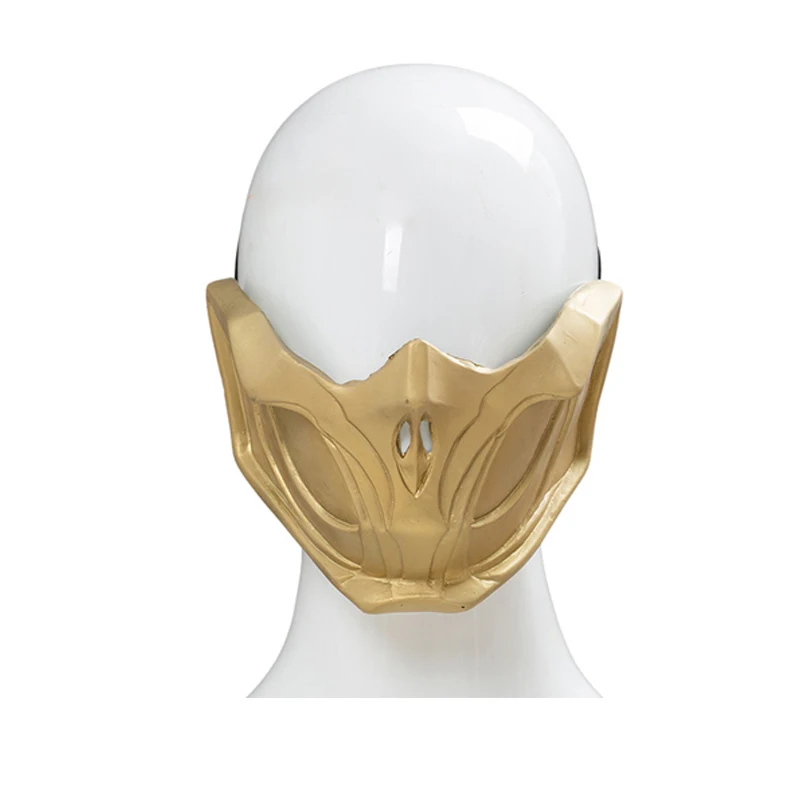 

Косплей Mortal Cos Kombat 11, латексная Золотая маска скорпиона, шлем, маскарадный костюм, реквизит, аксессуар для Хэллоуина