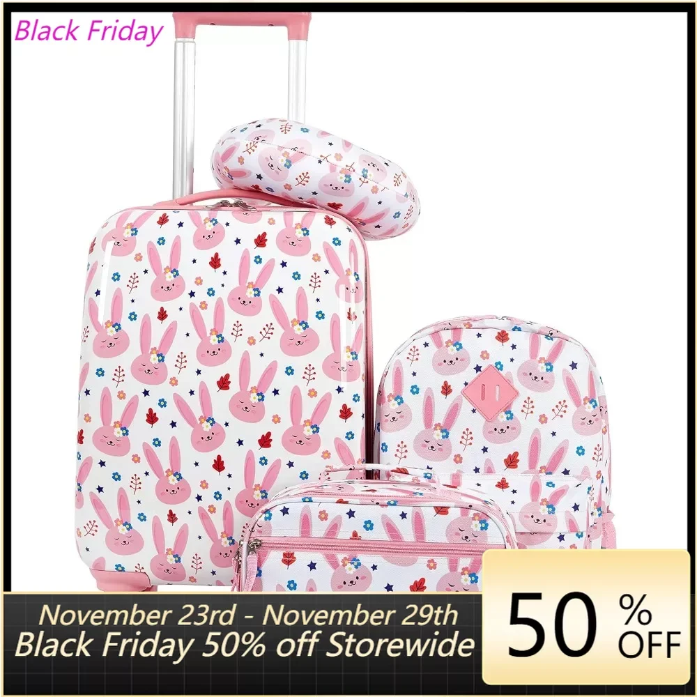 

5 Piece Kids' Luggage Set suitcase kids, Bunny，