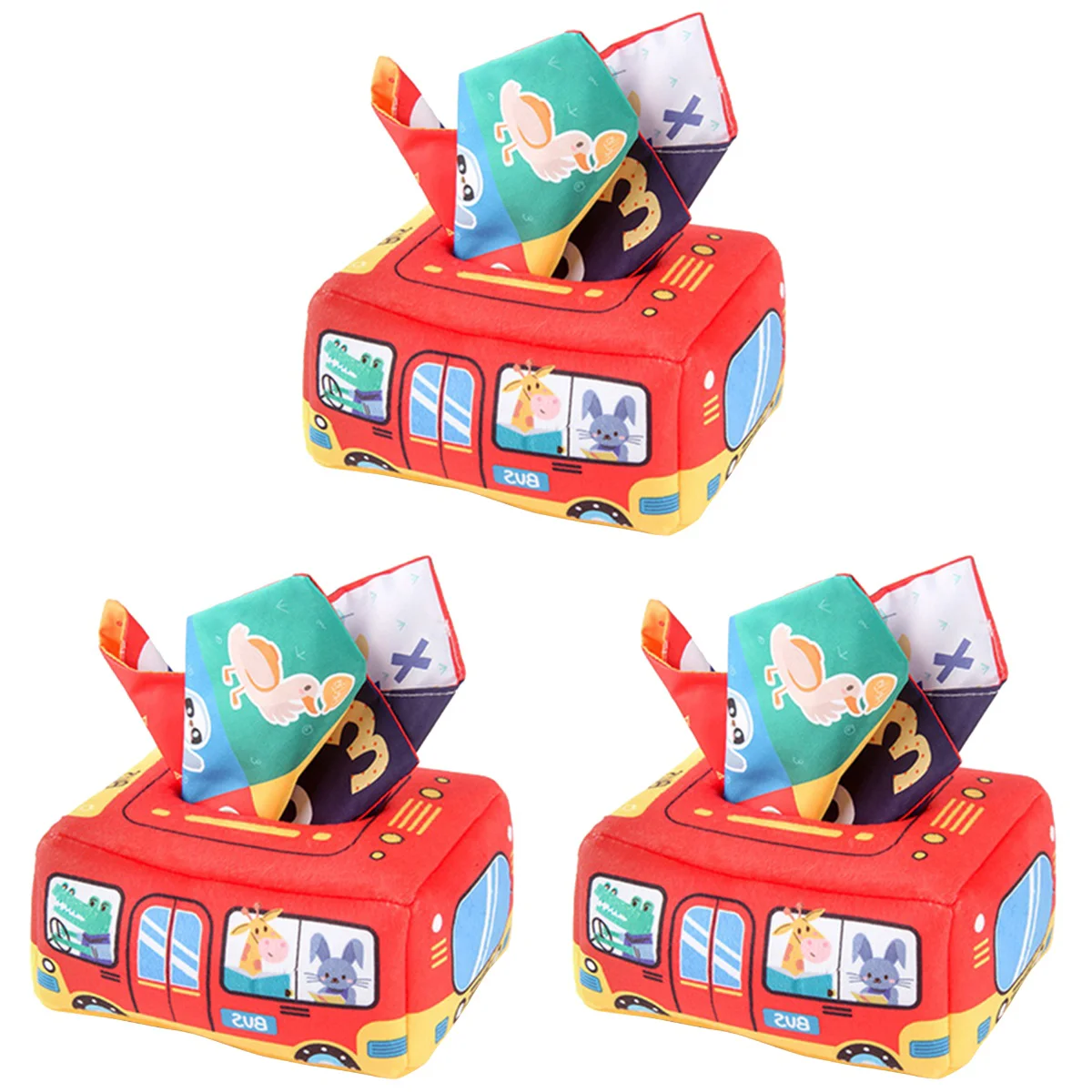 

3x Boys Decorative Infant Enlightenment Tissue Box Toddler Simulation Tissue Box for Toddler Playing Kids