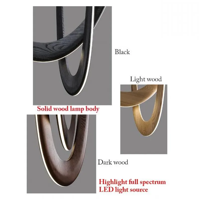 Современные U-образные деревянные светодиодные подвесные светильники подвесной