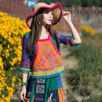2022 chinese vintage hanfu blouse traditional flower embroidery tangsuit cheongsam qipao women cotton linen shirt china blouse