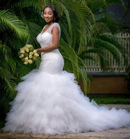 african wedding dress custom made formal bridal gowns designs lace beading vestido de casamento mermaid wedding dresses 2022