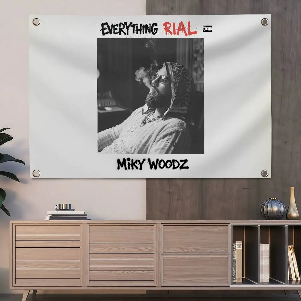 Фото Флаг-баннер M-Miky Woodz Verything RIAL 150x200см 60x90см для декора, улицы, пикника, вечеринки, дома, кемпинга, арт-декорации №1