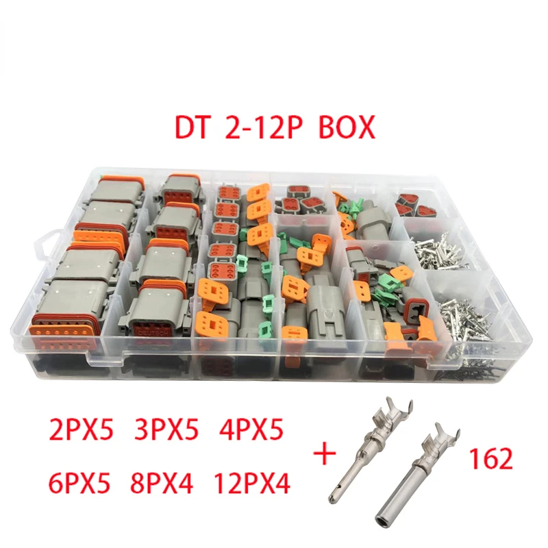 

1 BOX 317P Deutsch Series 2-12P Waterproof Wire Connector Kit DT06-2S/DT04-2P Automotive Sealed Plug DT Connector With Terminals