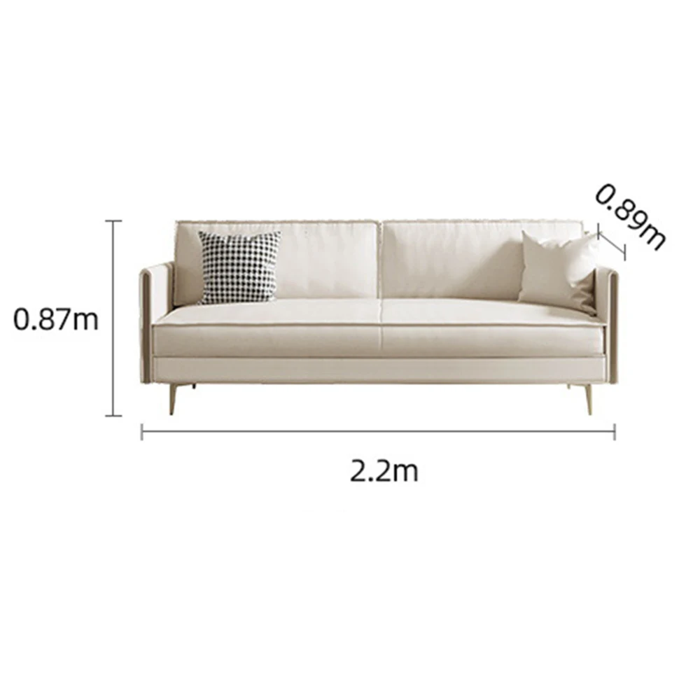 

Technology Leather Sofa Living Room Furniture High Resilience Sponge Filling Simple Solid Wood Frame Light Luxury Settee