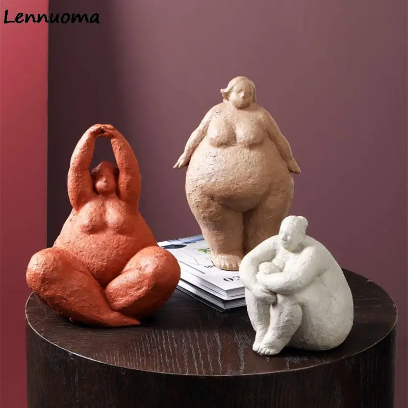 Фигурки Lennuoma с абстрактными полными леди винтажная женская статуя настольное