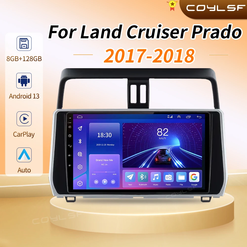 Автомобильный радиоприемник на Android для Toyota Land Cruiser Prado 150 2017-2018 стерео