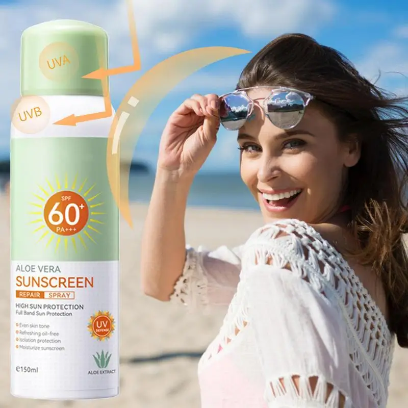 

SPF 50 Sunscreen Spray Waterproof Whitening Face Mist Broad Spectrum Non-greasy Moisturizing 150ml Light Weight UV Sunblock