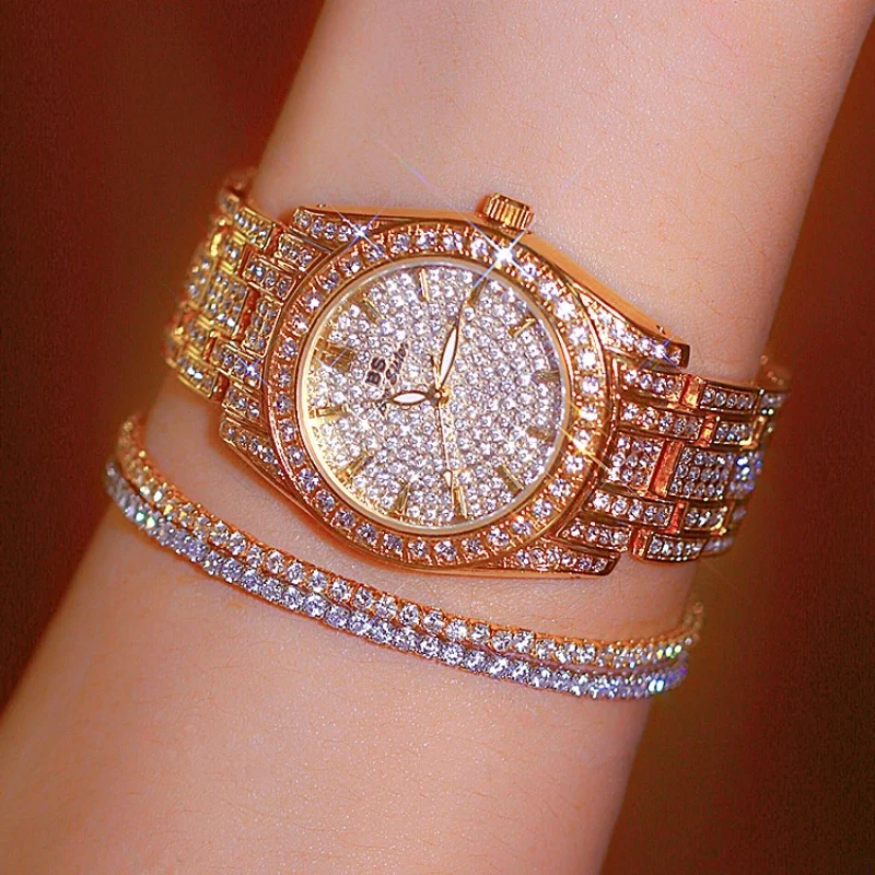 

Женские часы Стразы модные полностью алмазные Женские часы водонепроницаемые кварцевые наручные часы Relo для женщин FA1643