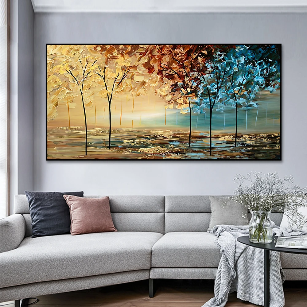 

Abstract Forest Canvas Painting Colorful Landscape Art Poster Print on Nordic Home Room Wall Decoration Picture For Living Room