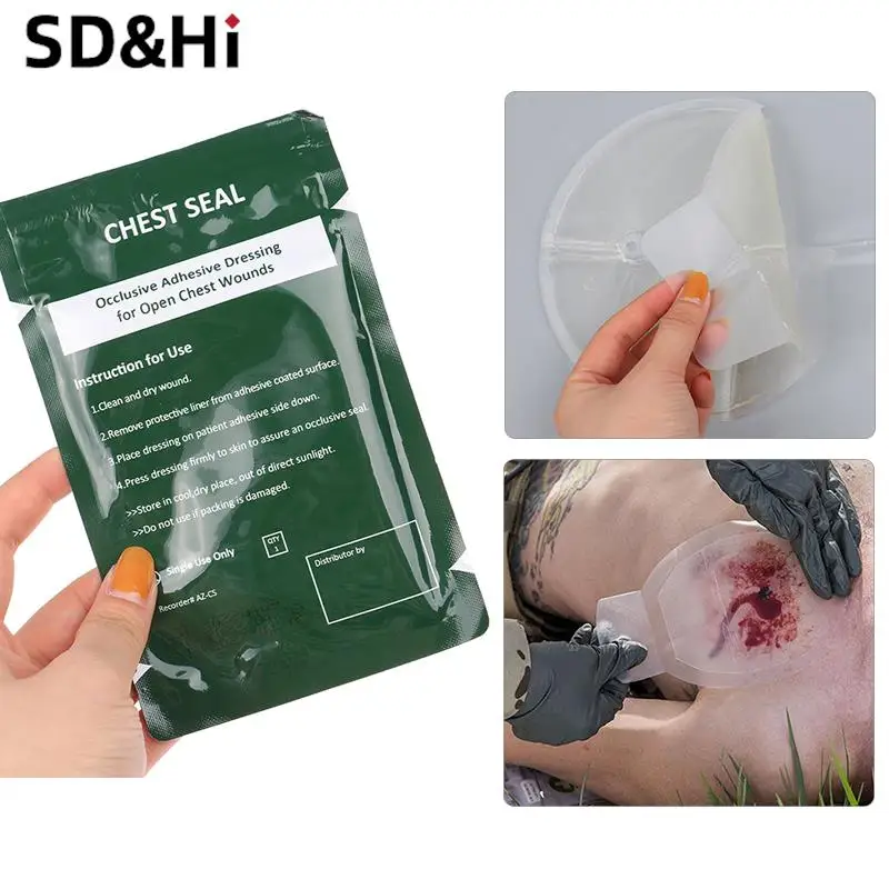 

Североамериканский спасательный гифин Для грудной клетки, медицинская грудная клетка с вентиляционными отверстиями, полезная рана, аптечка первой помощи