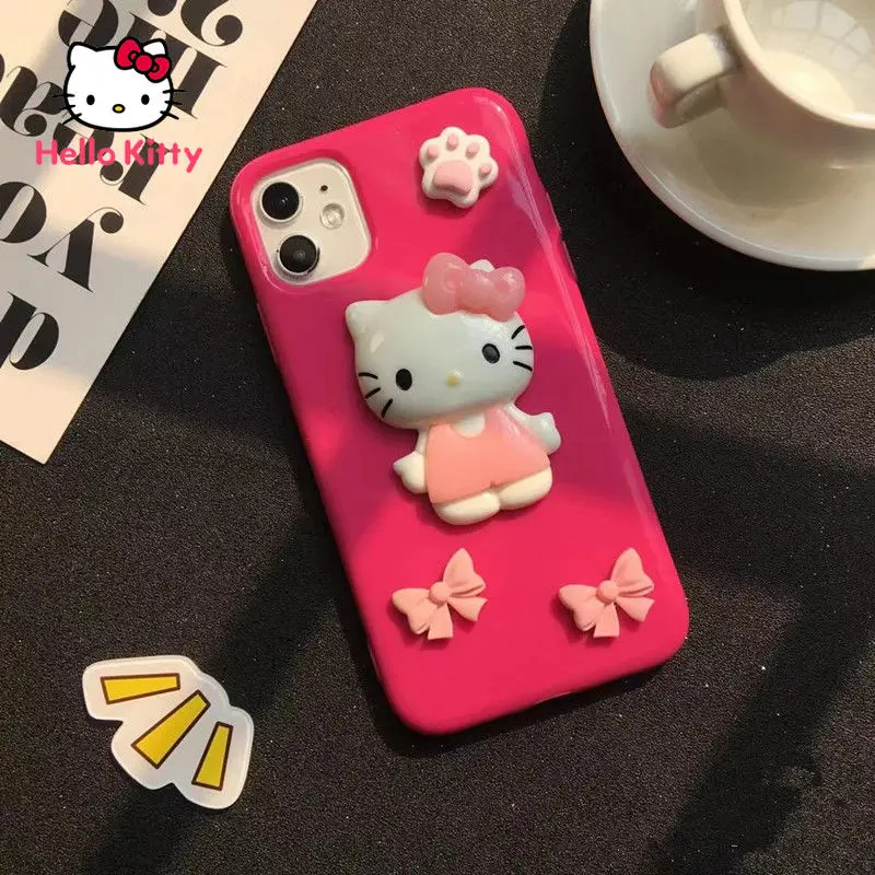 

Hello Kitty for IPhone 7/8P/X/XR/XS/XSMAX/11/12Pro/12mini Cute Three-dimensional Anti-drop Phone Case