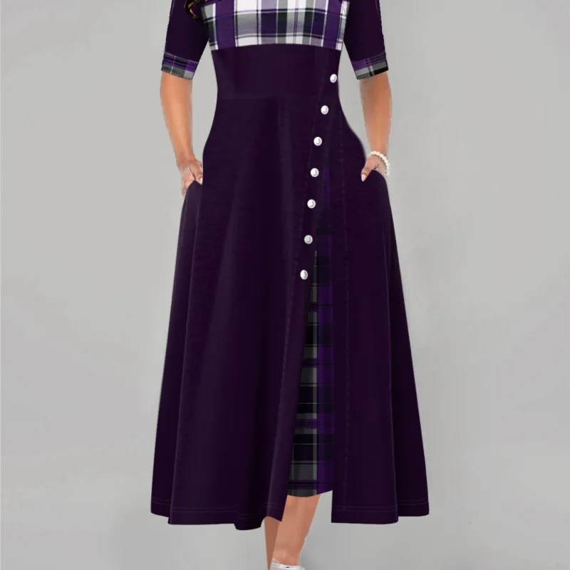 SUSOLA 4xl 5xl женские элегантные длинные клетчатые вечерние платья с принтом