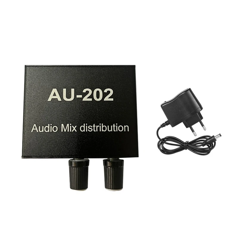 

AU-202 Audio Distributor Independent-Control Audio Mixer For Headphone External-Power AMP 2 Input 2 Output EU Plug