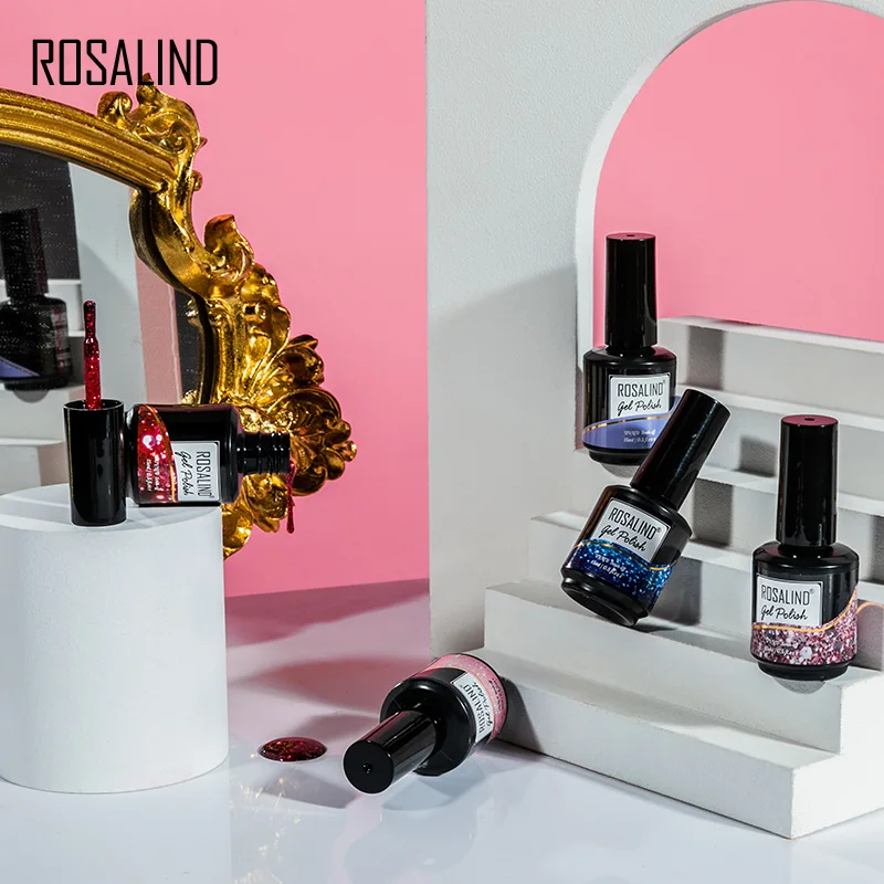 Гель-лак для ногтей ROSALIND 15 мл чистый цвет Полупостоянный УФ-гель гибридное