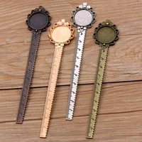 2pcs 20mm inner size three color vintage style handmade ruler bookmark cabochon base cameo setting 28138mm