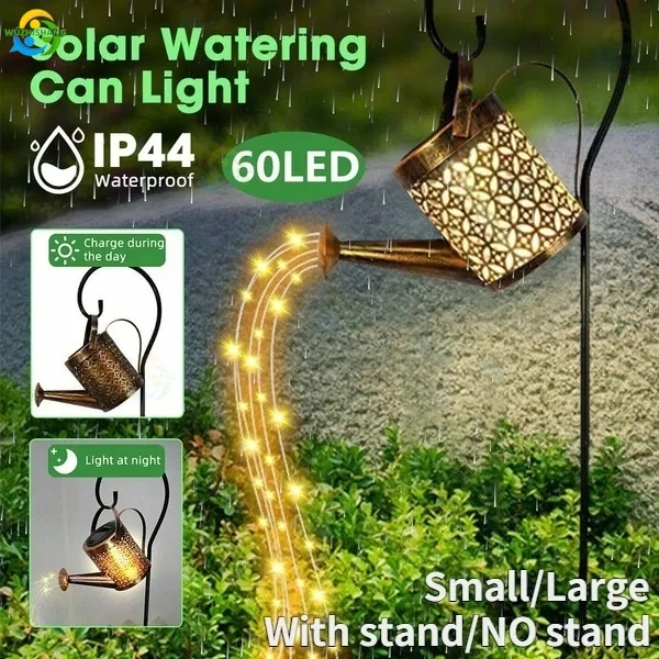 

Solar Watering Can Light LED Hanging Kettle Lantern Waterproof Outdoor Garden Decor Metal Retro Waterfall Lamp Landscape Light