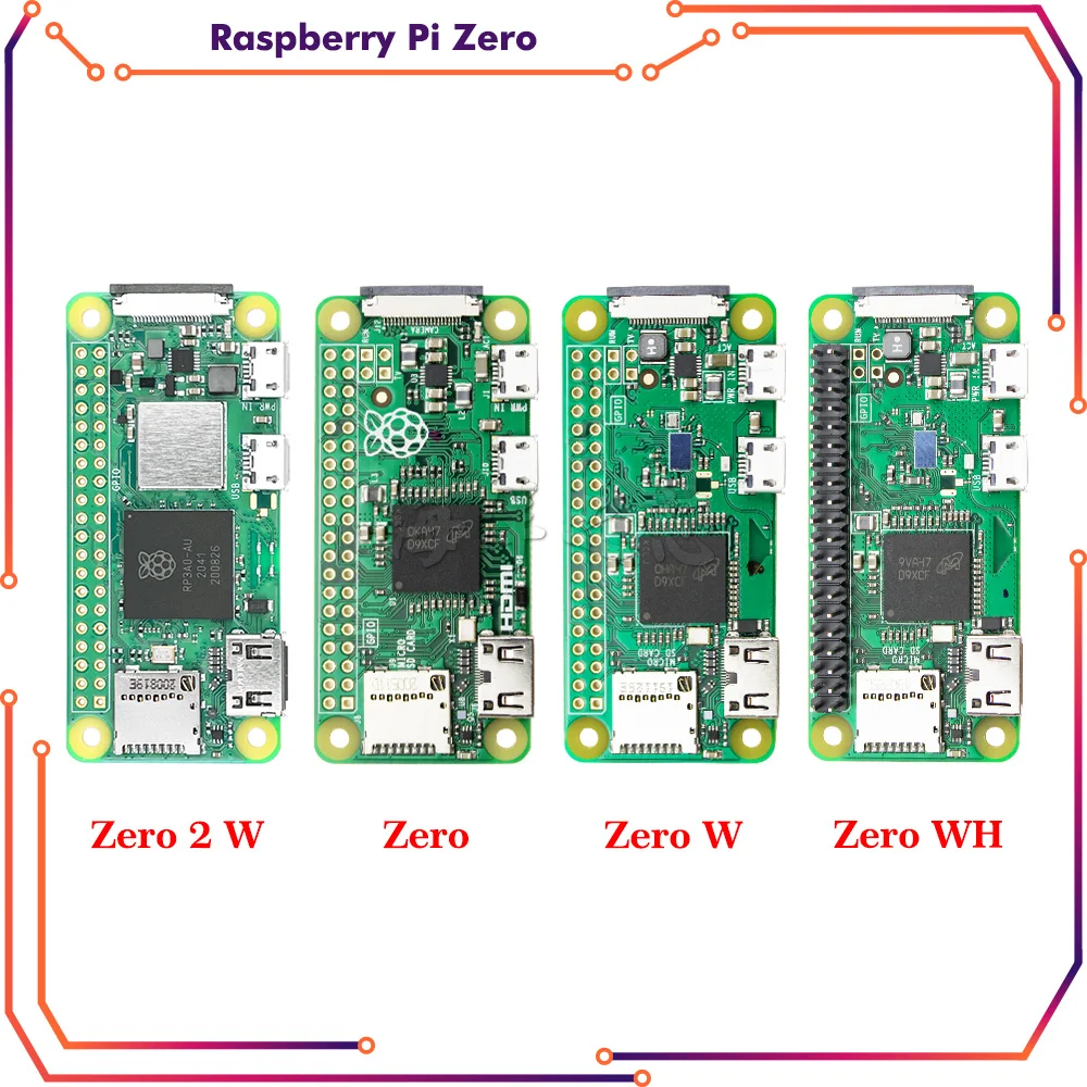 Raspberry Pi Zero 2 Вт / W WH 2WH WIFI Bluetooth-плата с процессором 1 ГГц 512 МБ ОЗУ Версия 1.3