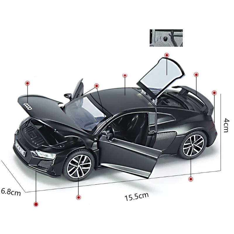 1:32 AU R8DI Supercar спортивный автомобиль металлическая модель звук Ранняя Коллекция