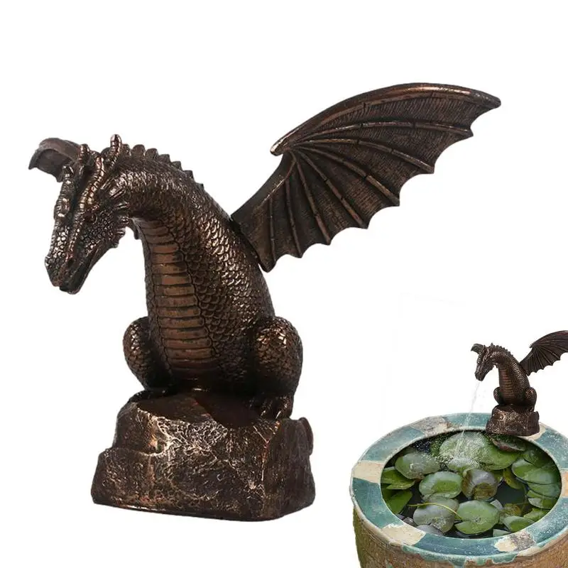 

Dragon Statue Water Fountain Water Spray Dragon Pattern Resin Waterscape Sculpture Suitable For Gardens Patios Fountain Centres