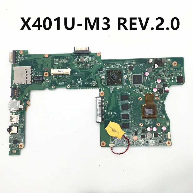 Free Shipping High Quality Mainboard For X401U-M3 REV.2.0 2G RAM For ASUS X401U X501U Laptop Motherboard DDR3 100%Full Tested OK
