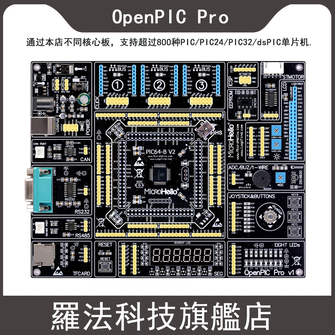 

PIC32 / PIC24 / dsPIC development board openpic pro with dspic33fj128gp206a core board