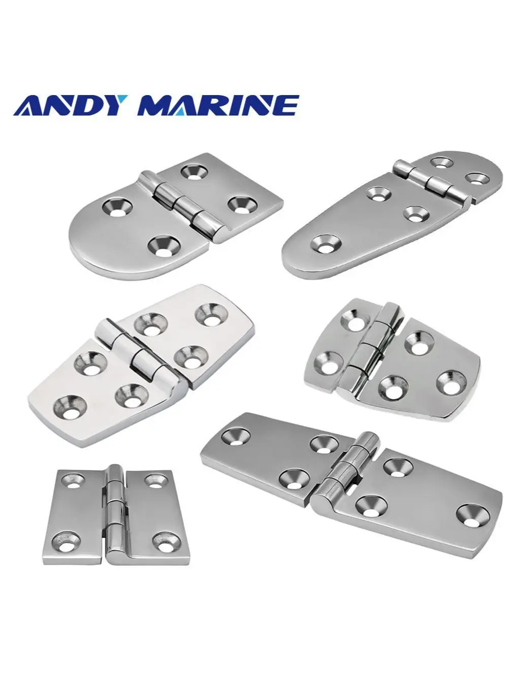 Фото Andymarine Тяжелая нержавеющая сталь, литые петли, плоские петли, двери шкафа для окон, петли, стандартная толщина №1