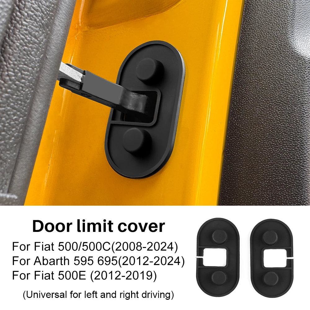 

2 шт. для Fiat 500/500C (2008-2024) Abarth 595 695 (2012-2024) Fiat 500E (2012-2019) силиконовый чехол с пряжкой дверного замка, защита от столкновений
