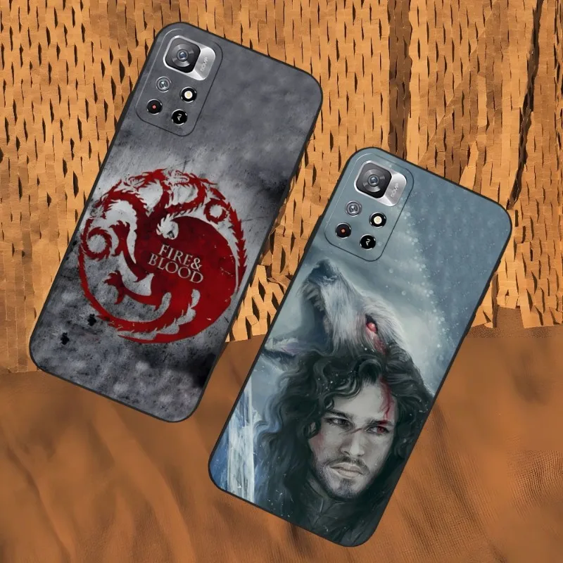 

Dragon Mother Thrones Phone Case For Xiaomi 13 12 Ultra Redmi Note 11 10 A S C Lite POCO M4 F4 M3 Pro Plus Black Soft Cover