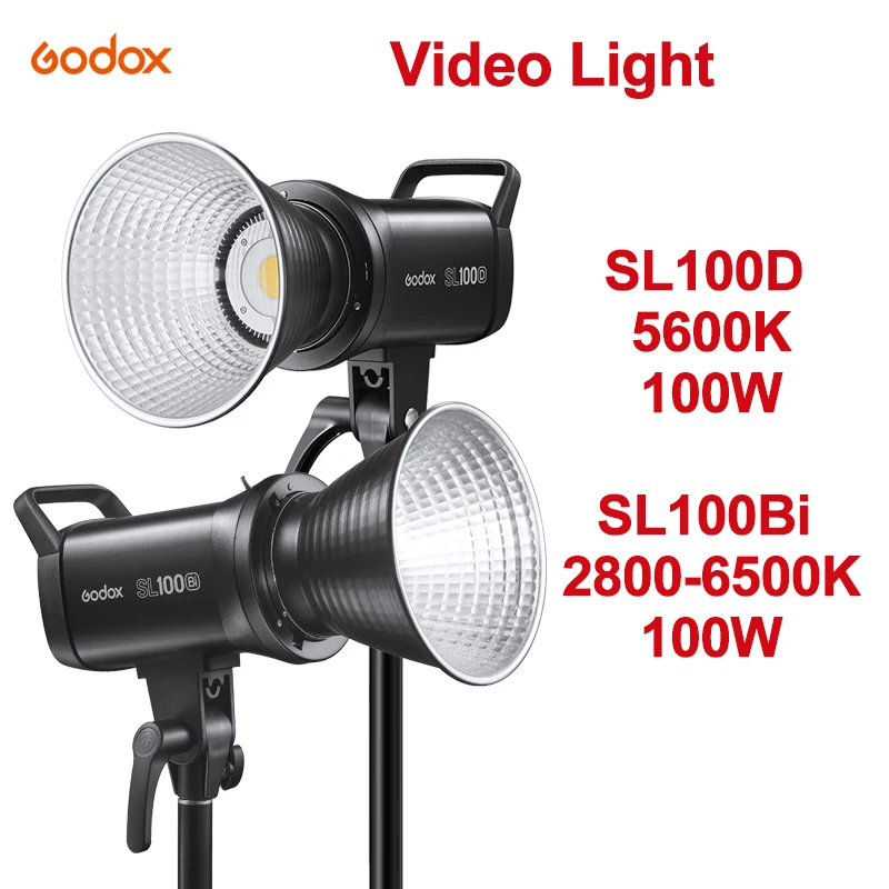 

Godox SL100Bi Bi-Color 2800-6500K SL100D 5600K LED Studio Video Light 100W Outdoor Shooting Photography Lighting Bowens Mount