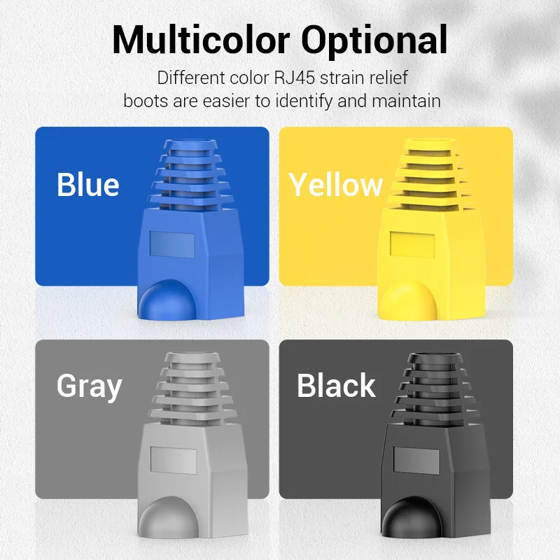 Vention RJ45 Защитные колпачки для коннекторов Ethernet разъемов 100 шт. для кабелей CAT5E/6.