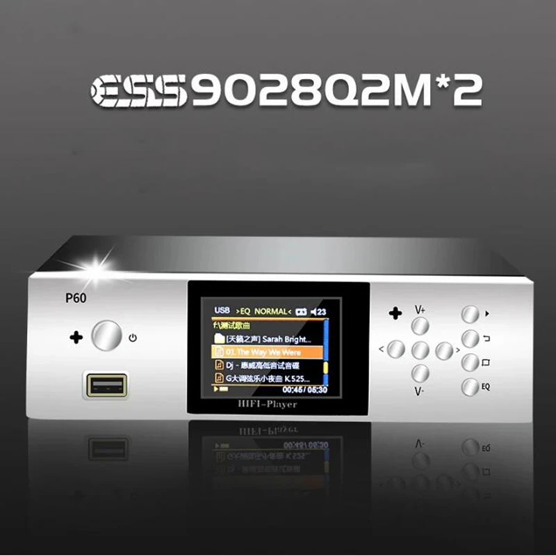 

Lastest HiFi Audio 2.4 Inch Dual ES9028Q2M*2 Decoder ES9028 DAC Hard Disk SD Card U Disk DTS Digital Turntable Lossless Player