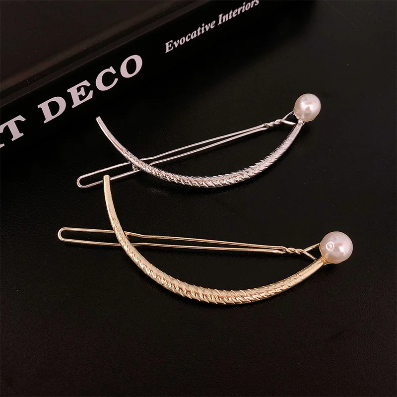 Заколки для волос геометрической формы в стиле ретро с золотым и серебряным