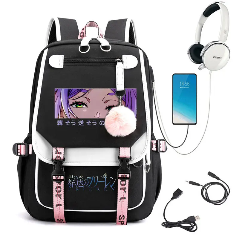 

Sousou No Frieren школьный портфель с анимэ рюкзак, вместительная сумка через плечо Beyond Journey End, аниме, косплей, студенческие сумки для подростков
