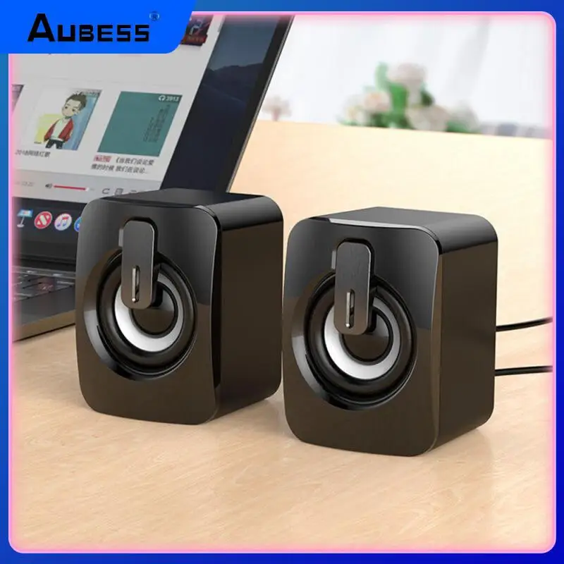 

With Led Light Pc Sound Box Usb Subwoofer Universal Hifi Stereo Computer Speakers For Caixa De Som Microphone Mini Speaker Wired