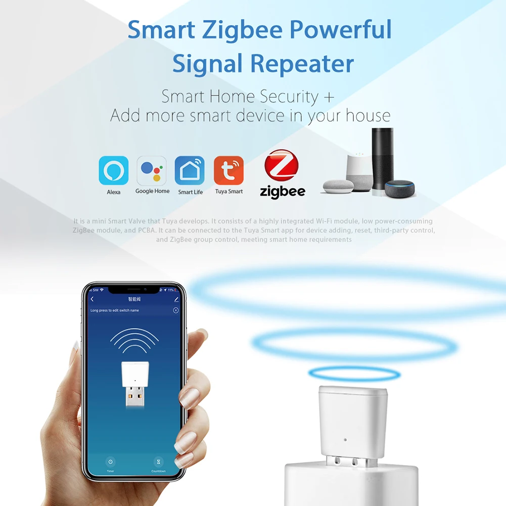 

Home Office Practical Supplies Parts USB Signal Repeater Smart Amplifier WiFi Router Booster Extender for Tuya Zigbee