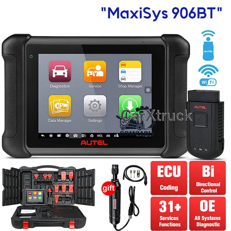 

Автомобильный диагностический инструмент Autel MaxiSys MS906BT, Bluetooth, расширенное кодирование ECU, OBD2 сканер PK MaxiCOM MK906BT MS908S MS906