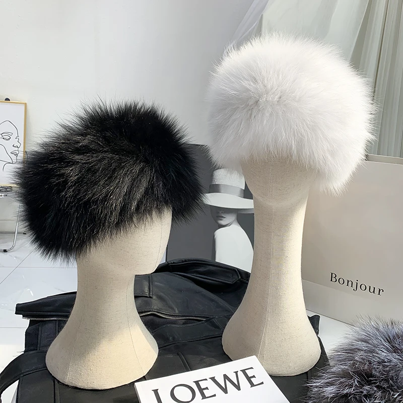 

Real Fox Fur Scarf Fur Headband Headdress Women Winter Ring Scarves Luxury Neck Warmer Good Elastic Natural Raccoon Fur Muffler