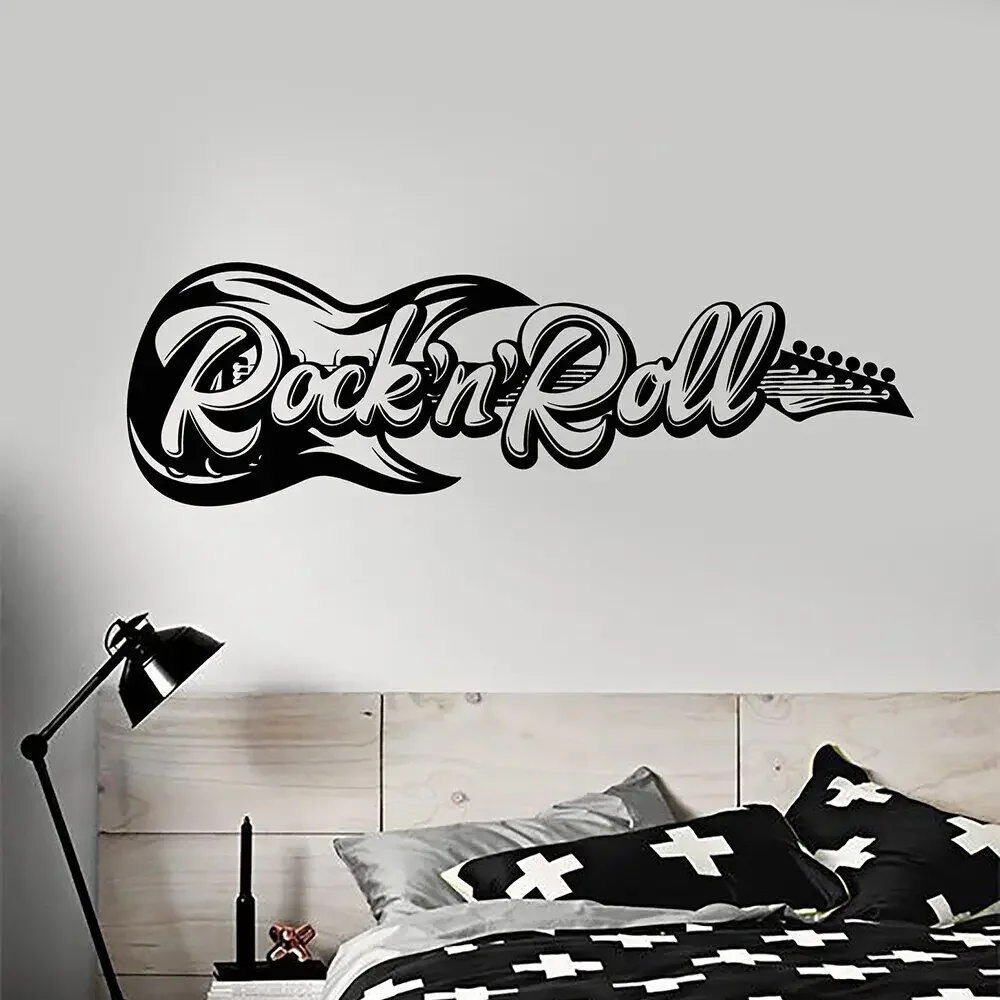 Музыка Ретро Электрогитара для музыканта Наклейки на стену мальчиков и