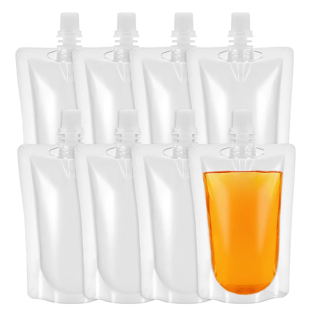 

Clear Pouches Juice Drink Pouches Stand Up Water Flasks Screw Lid Plastic Beverage Bags Adults Coffee Soy Milk