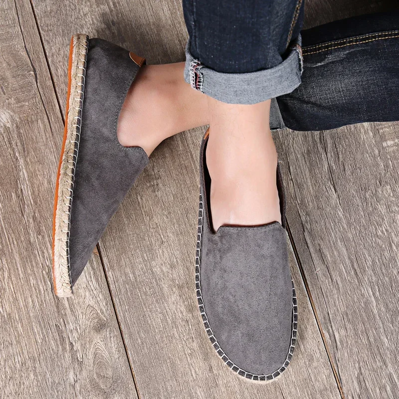 Весенняя модная новая мужская обувь из плетеной пеньковой веревки парусиновая