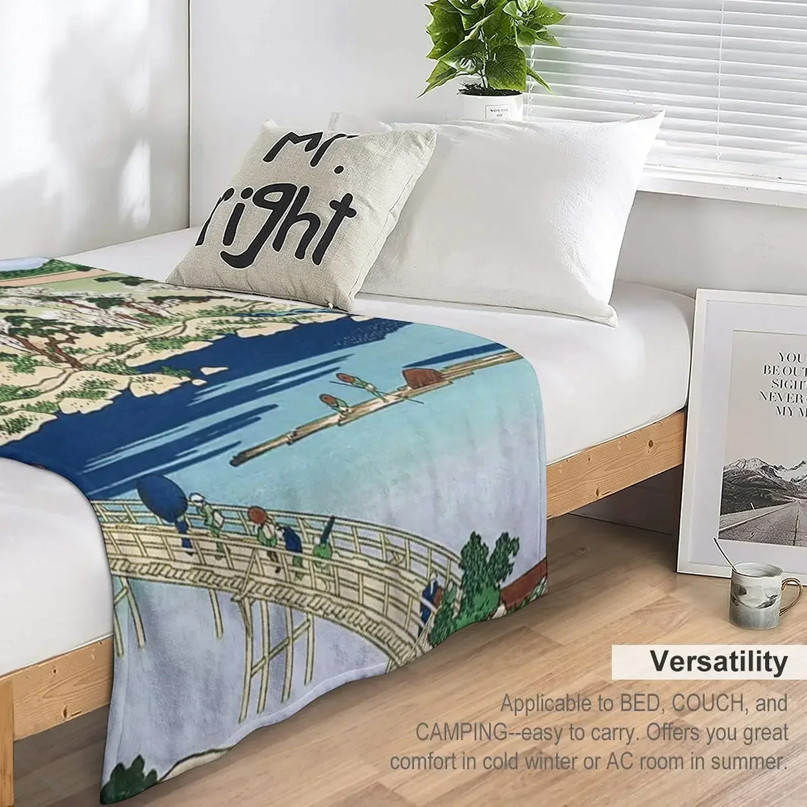 Импецу Мост в Арсияме провинции Ямаширо от Katsushika Hokusai Плед Мягкие летние детские