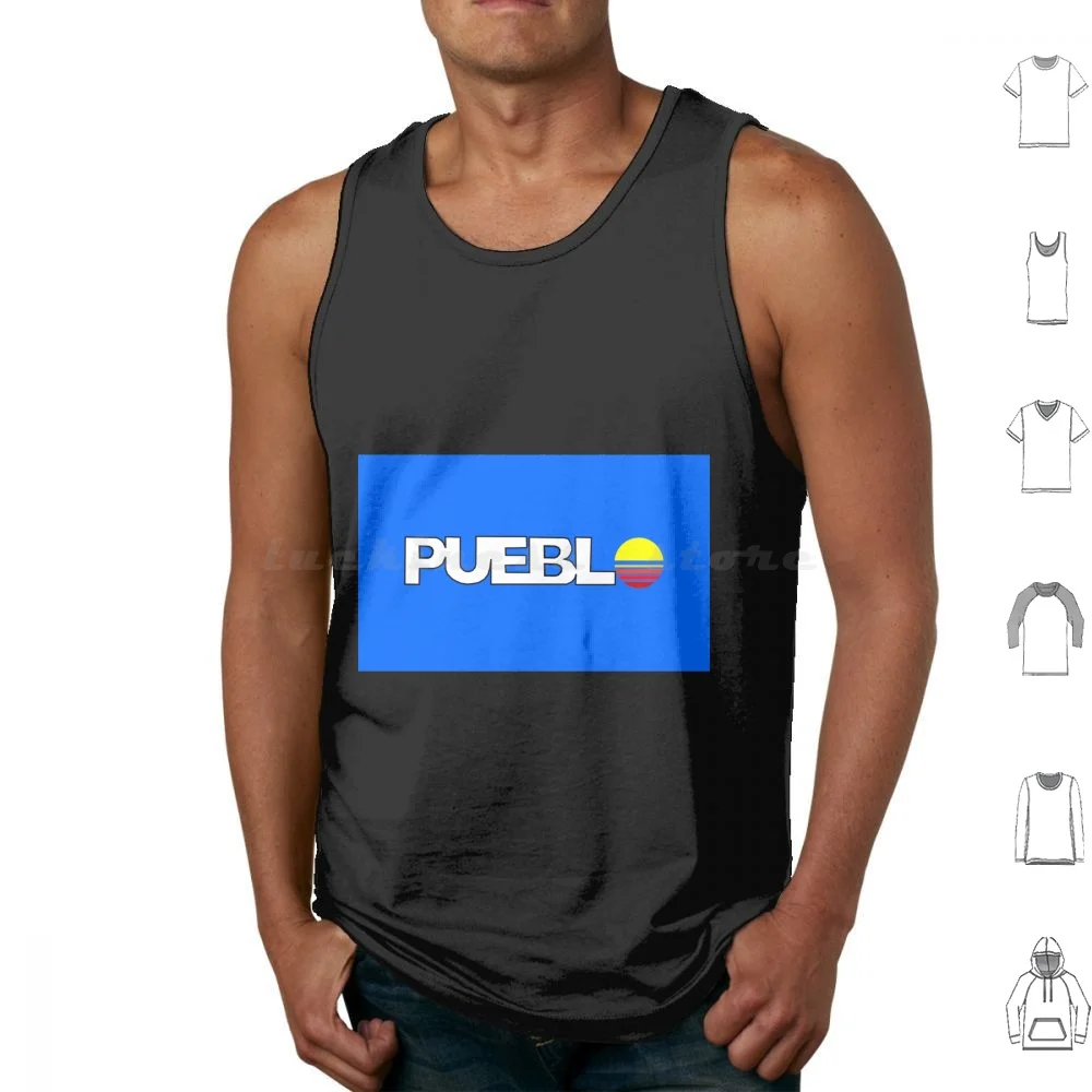 

Flag Of Pueblo , Colorado Tank Tops Print Cotton Home Of Heroes Steel City Us United States American Washington North